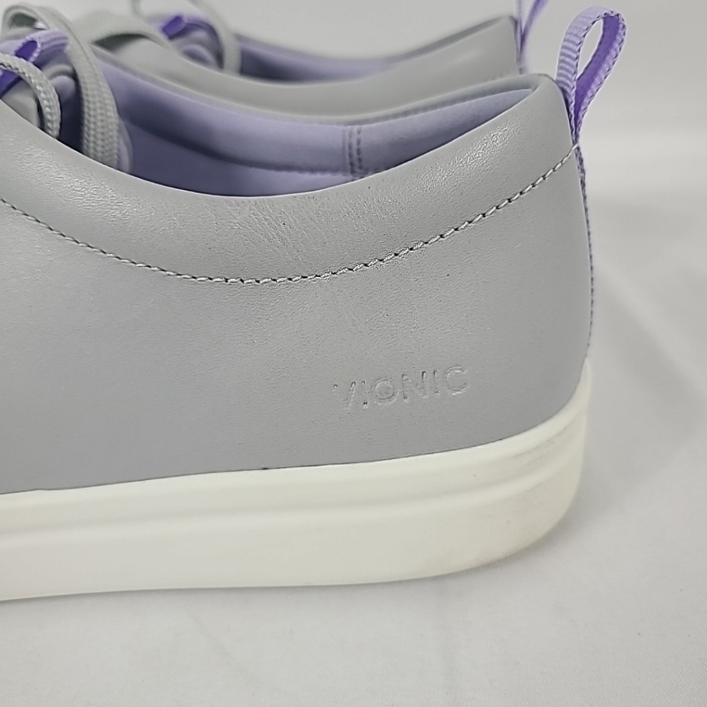 Vionic Paisley Leather Casual Sneaker Shoe Womens Size 8 Gray White - Picture 4 of 10